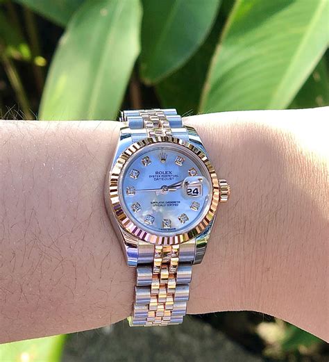 gold rolex pearl face|More.